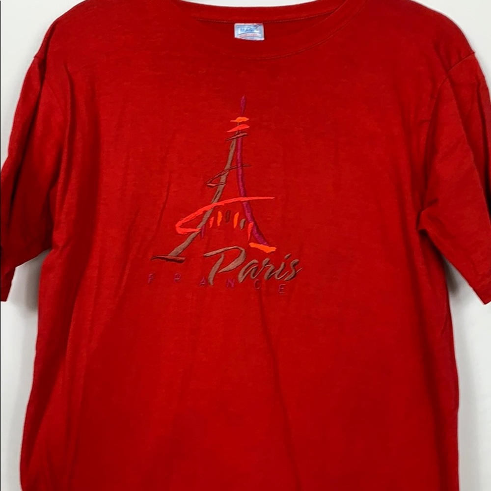 Magic Blue Label red Paris France tee shirt Small